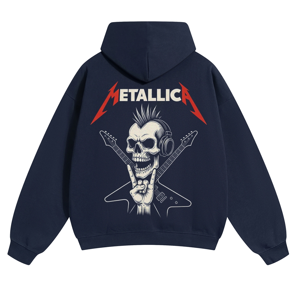 Metallica Mohawk Skull Cross Guitar Hoodie