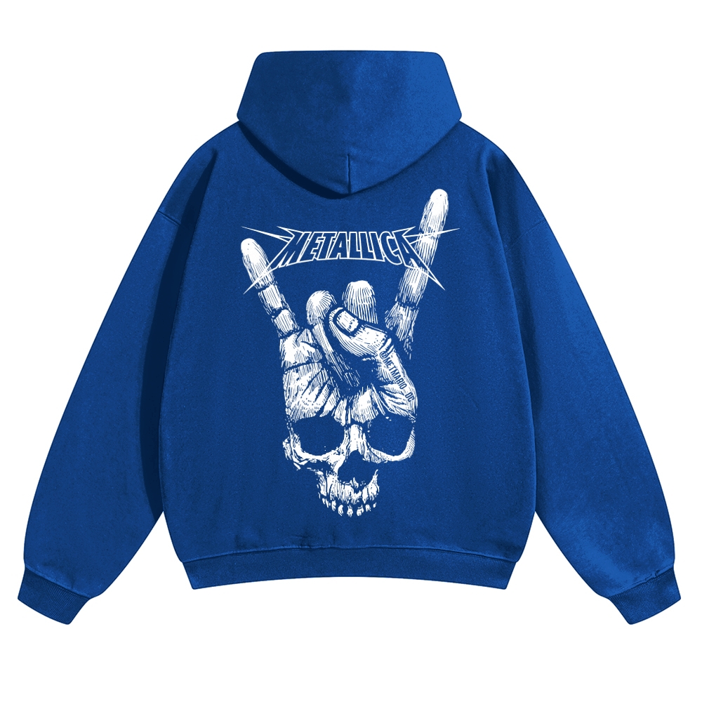 Metallica Rock On Skull Hand Graphic Hoodie