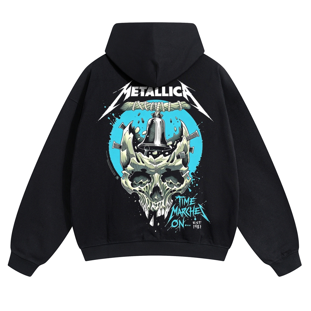 Bell Skull Teal Circular Print Hoodie