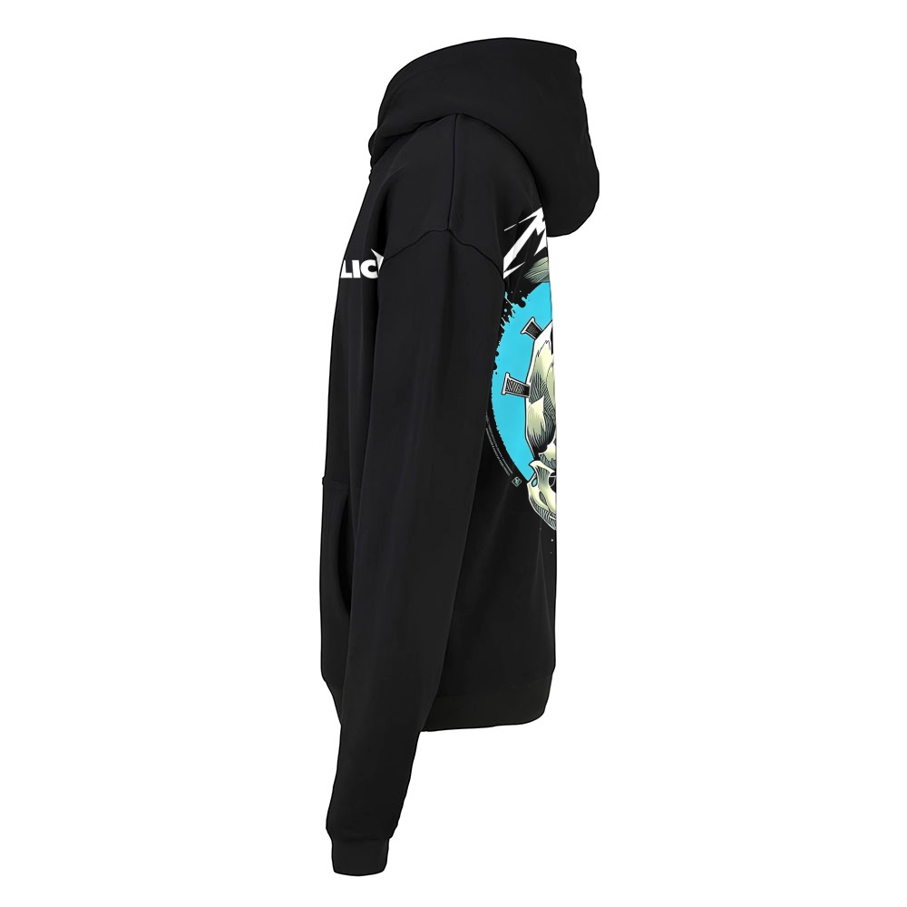Bell Skull Teal Circular Print Hoodie