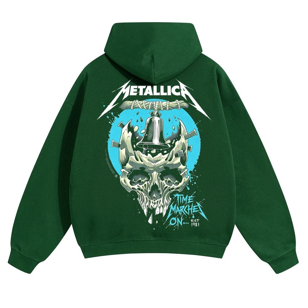 Bell Skull Teal Circular Print Hoodie