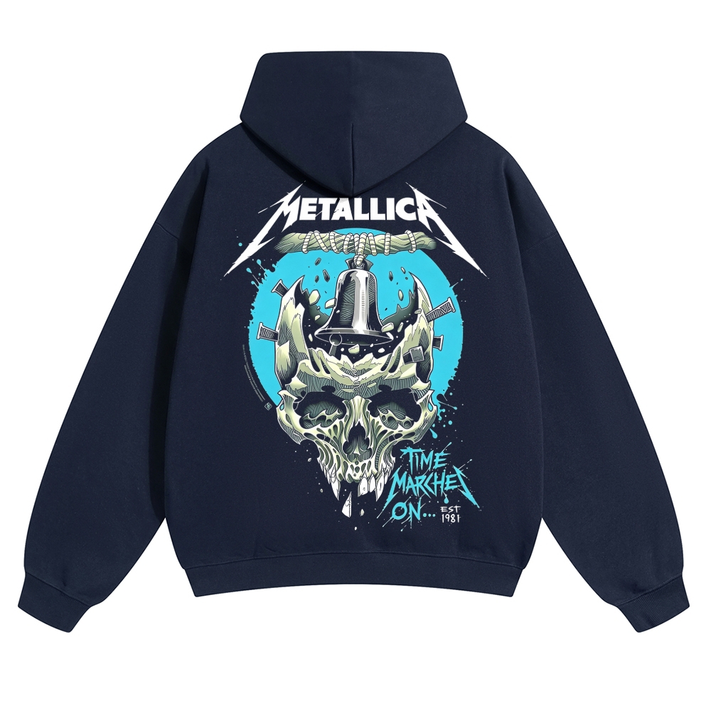 Bell Skull Teal Circular Print Hoodie