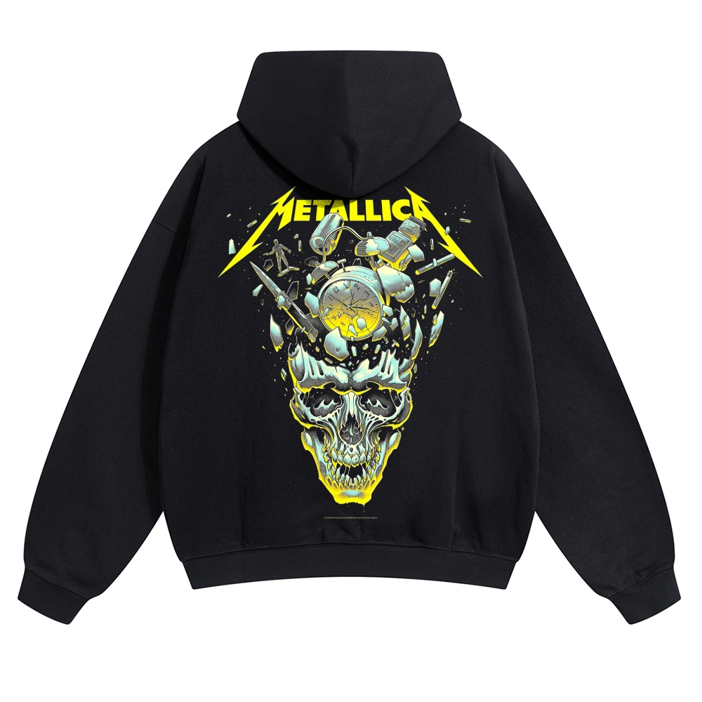 Broken Clock Neon Skull Graphic Hoodie