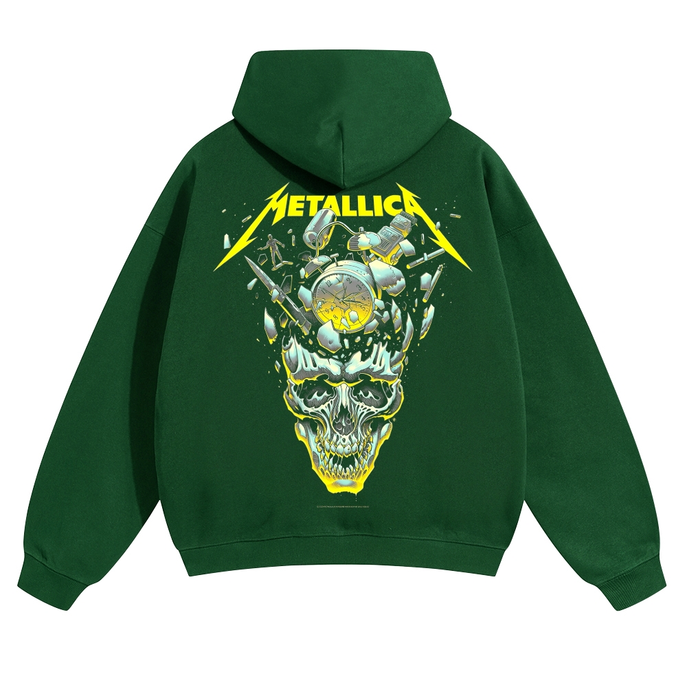 Broken Clock Neon Skull Graphic Hoodie