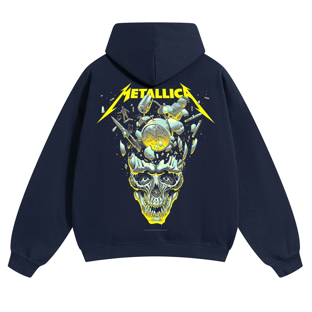 Broken Clock Neon Skull Graphic Hoodie