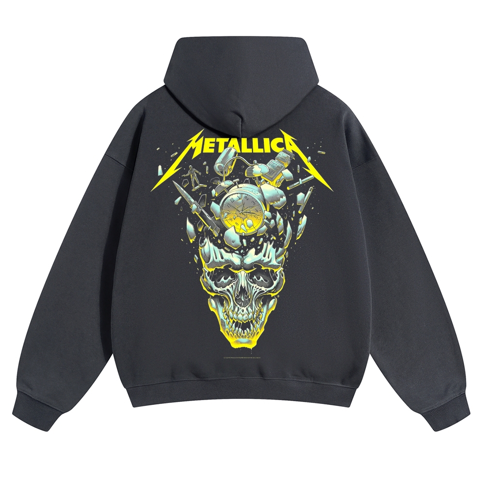 Broken Clock Neon Skull Graphic Hoodie