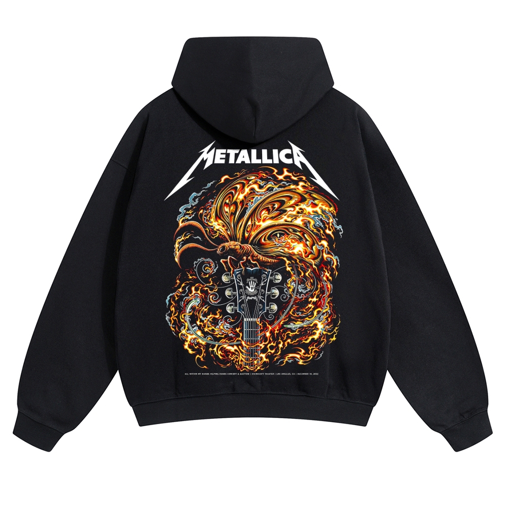 Flaming Serpent Guitar Art Hoodie