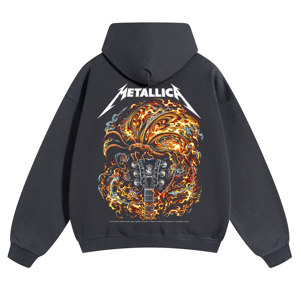 Flaming Serpent Guitar Art Hoodie