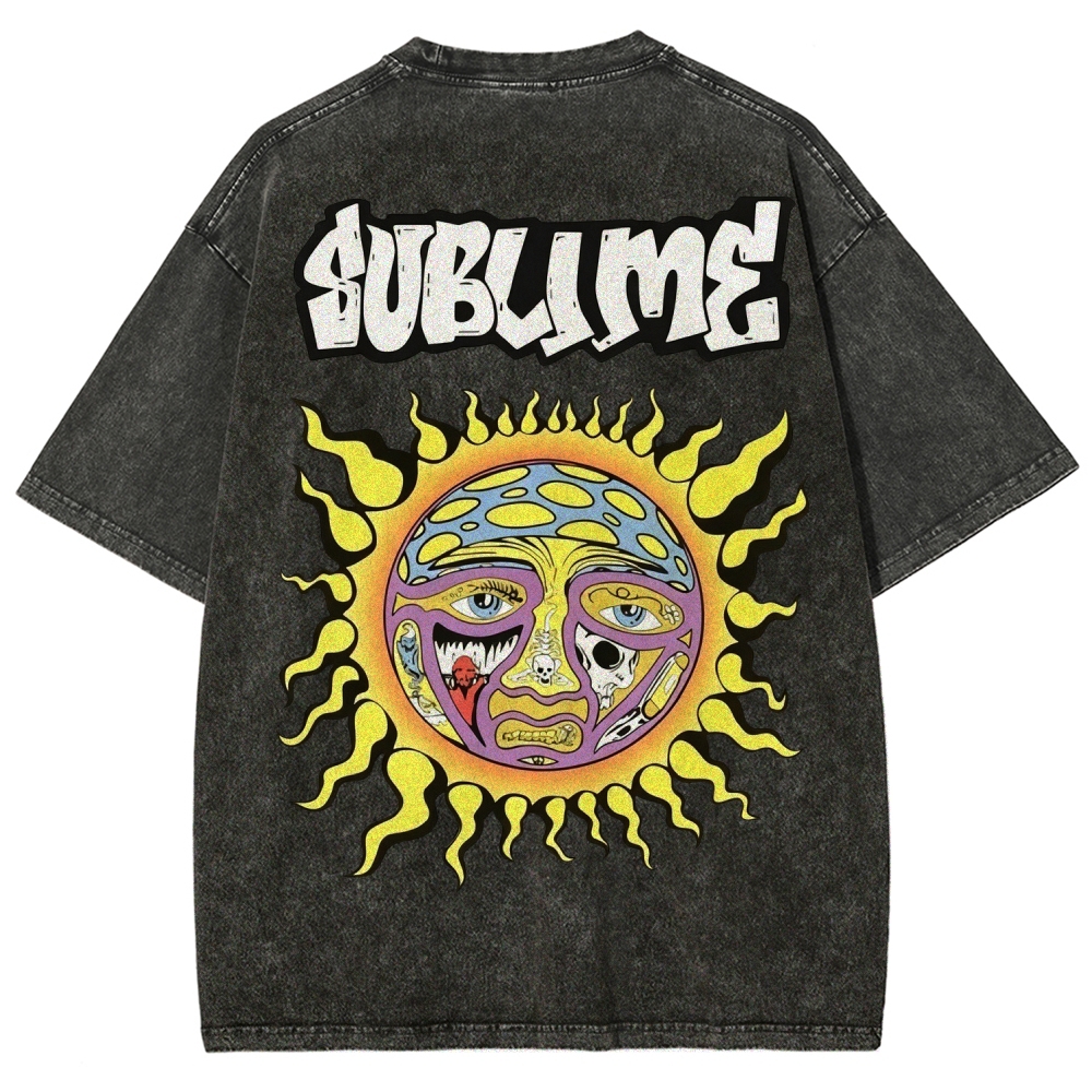 Retro Psychedelic Sun Washed T-Shirt