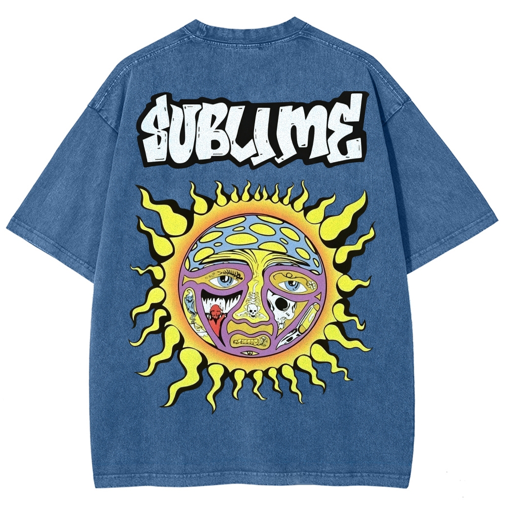 Retro Psychedelic Sun Washed T-Shirt