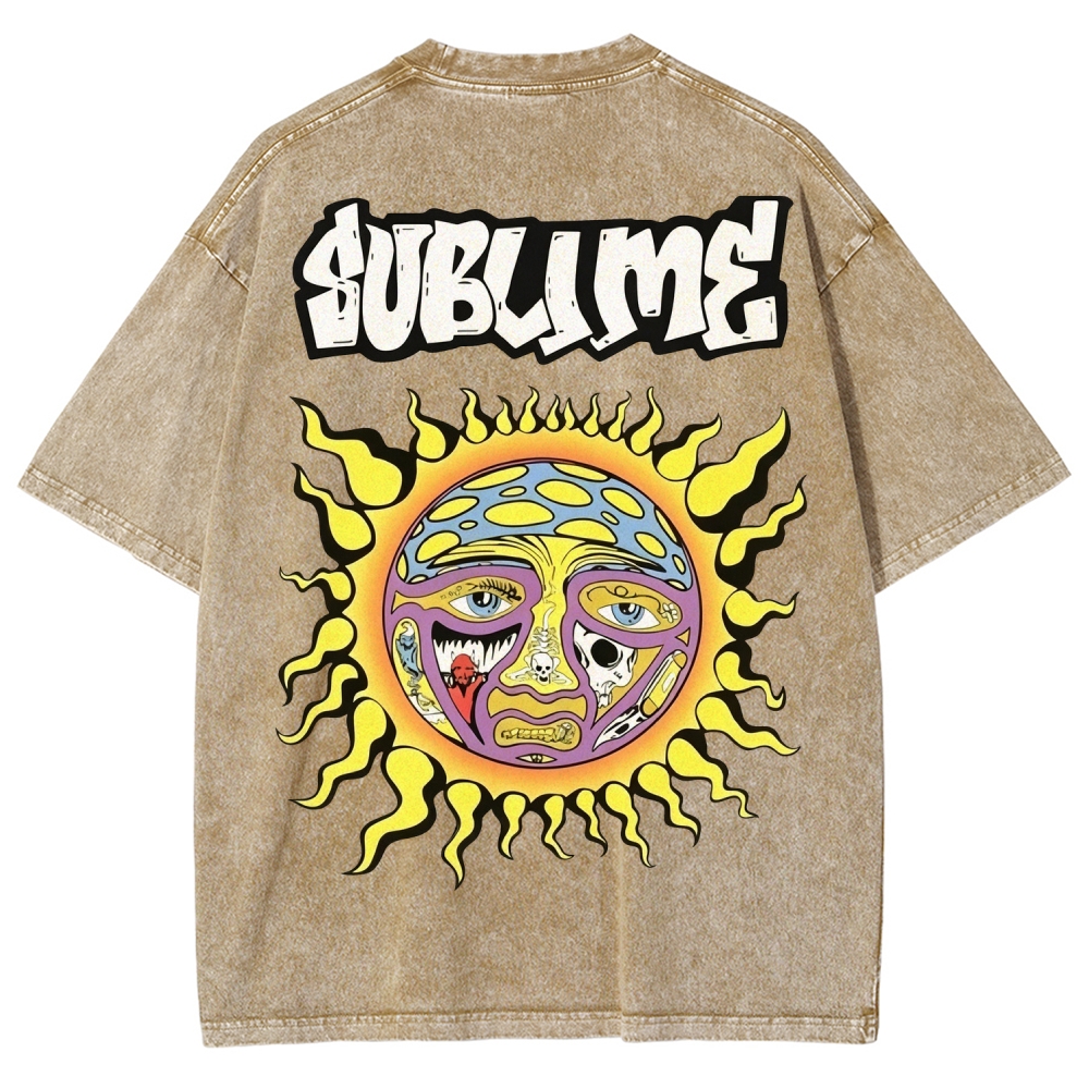 Retro Psychedelic Sun Washed T-Shirt