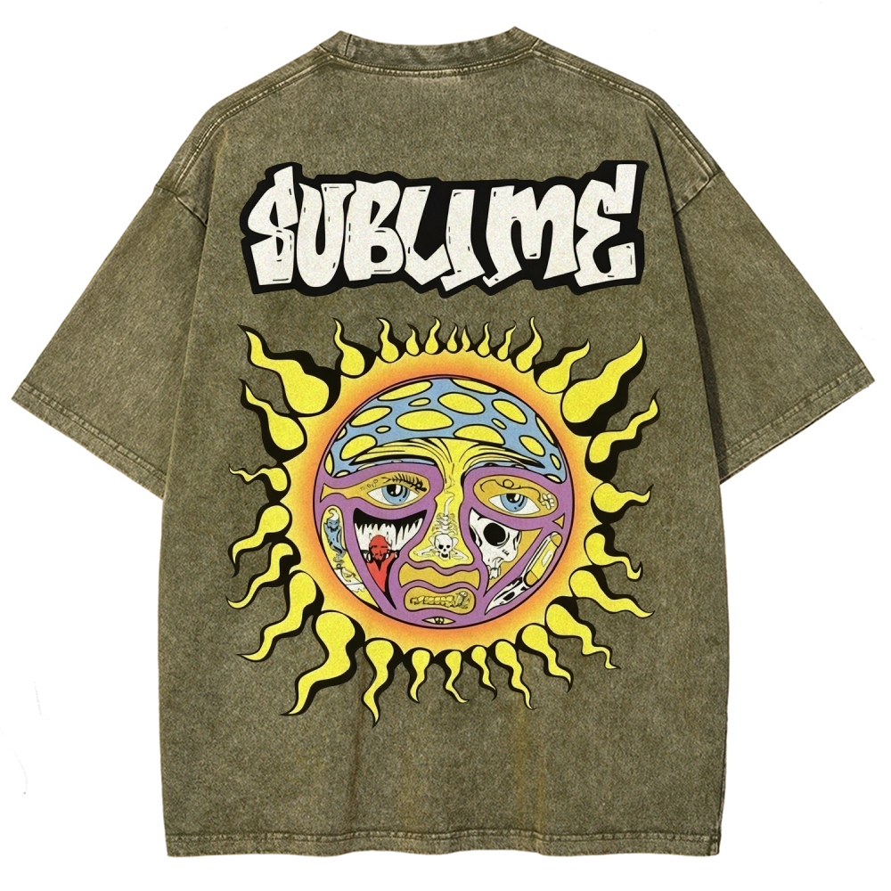 Retro Psychedelic Sun Washed T-Shirt