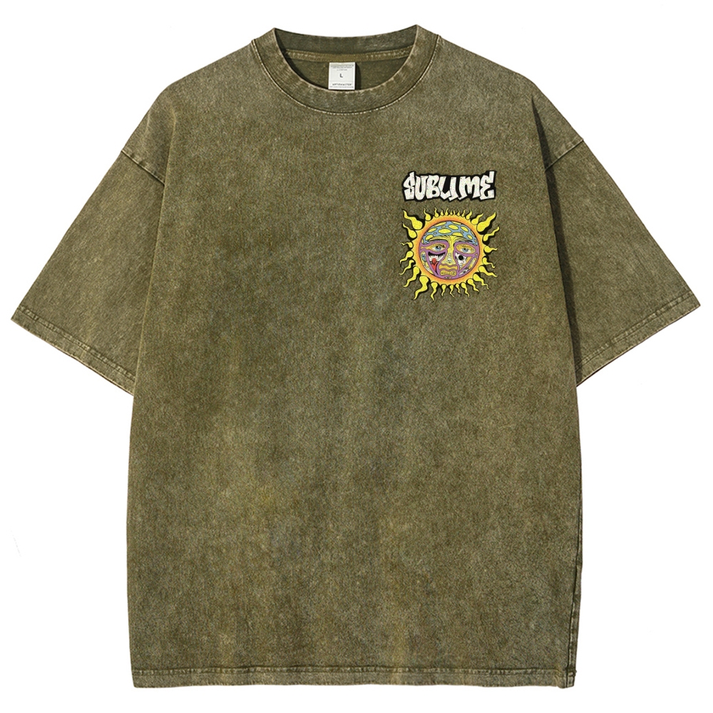 Retro Psychedelic Sun Washed T-Shirt