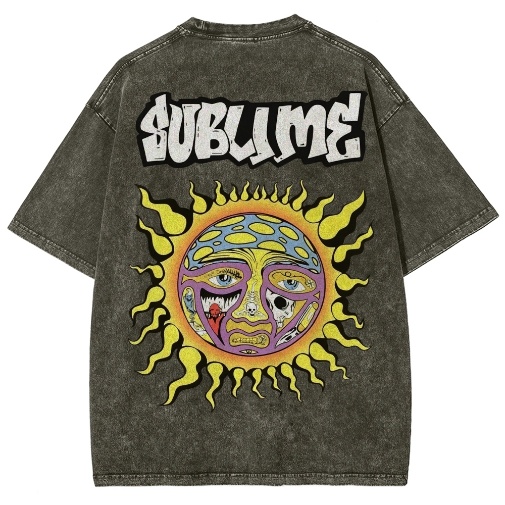 Retro Psychedelic Sun Washed T-Shirt