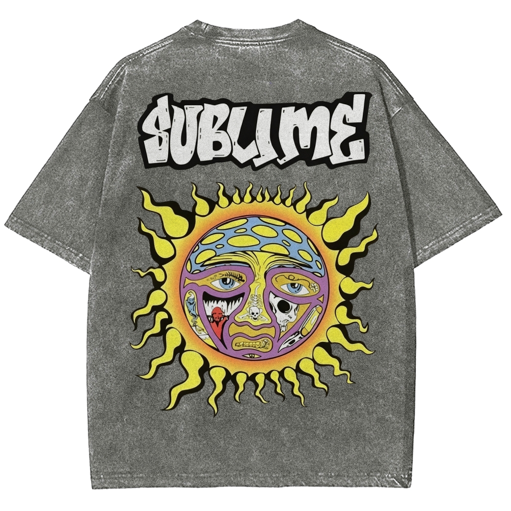 Retro Psychedelic Sun Washed T-Shirt