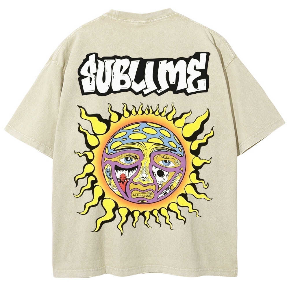 Retro Psychedelic Sun Washed T-Shirt