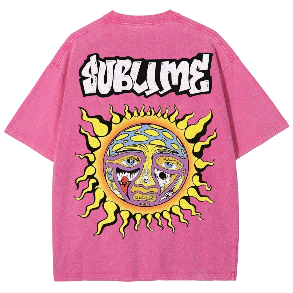 Retro Psychedelic Sun Washed T-Shirt