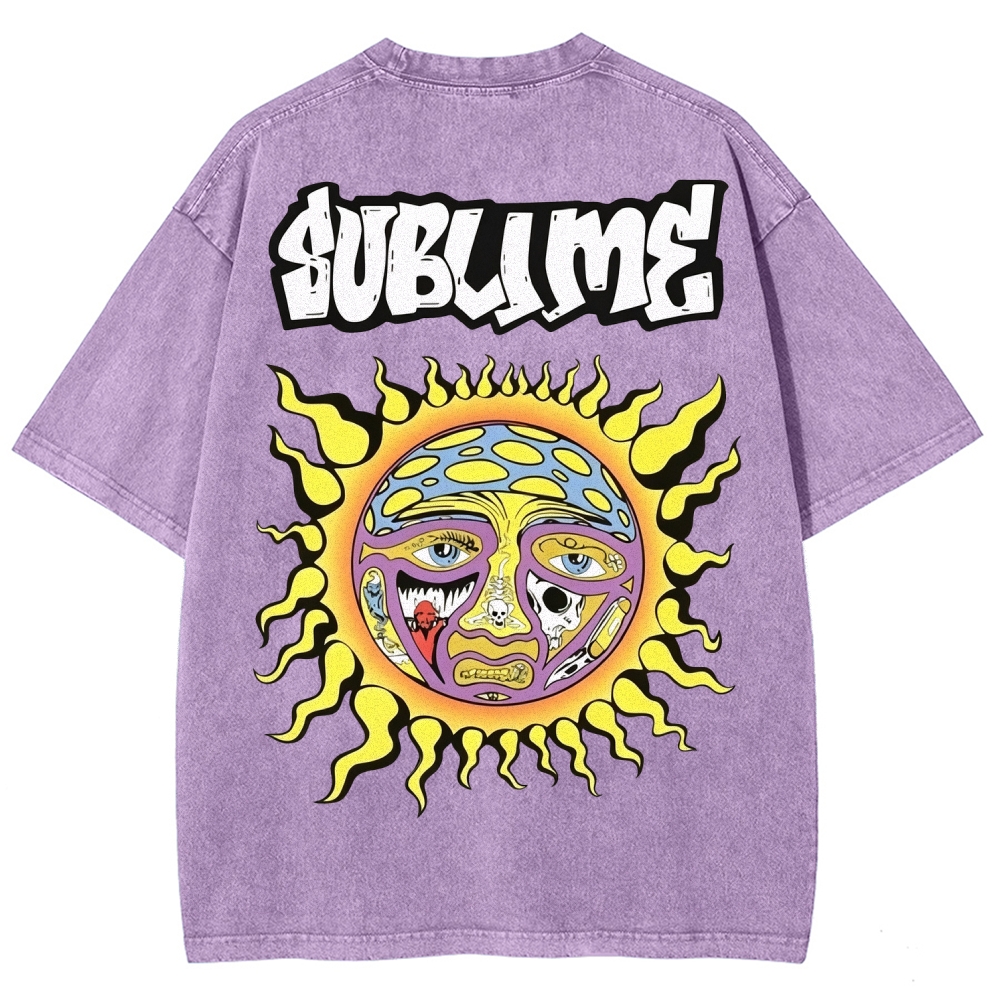 Retro Psychedelic Sun Washed T-Shirt