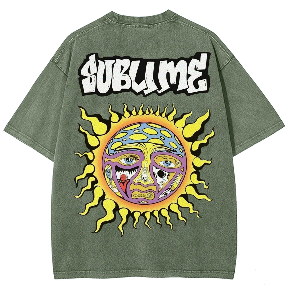 Retro Psychedelic Sun Washed T-Shirt