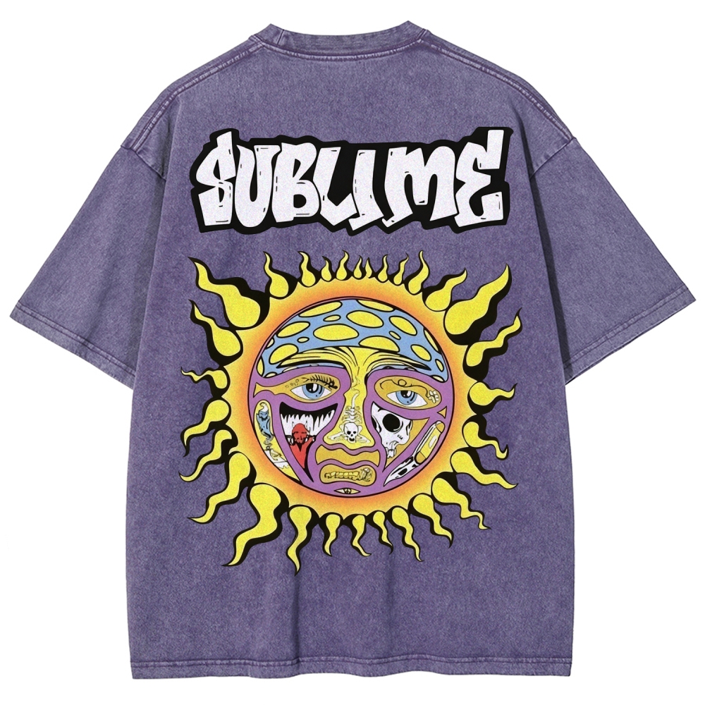 Retro Psychedelic Sun Washed T-Shirt