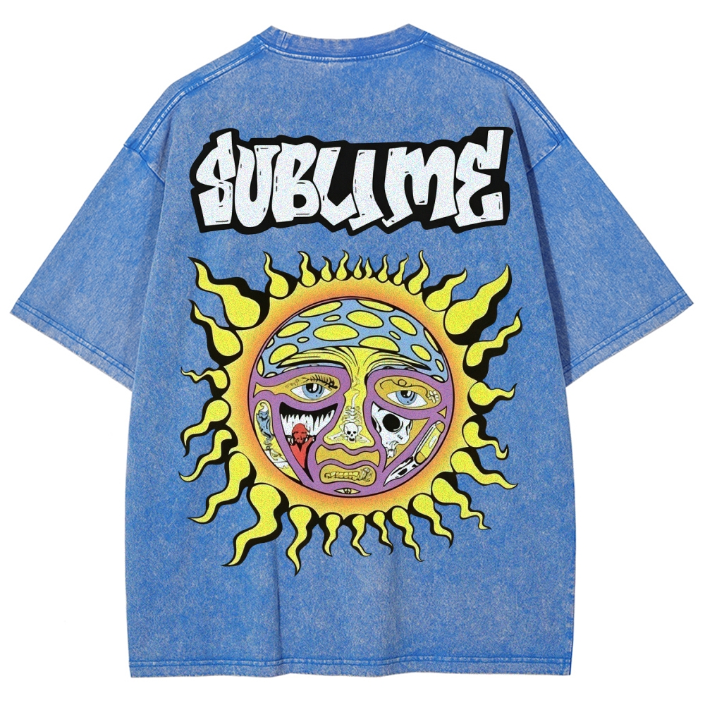 Retro Psychedelic Sun Washed T-Shirt