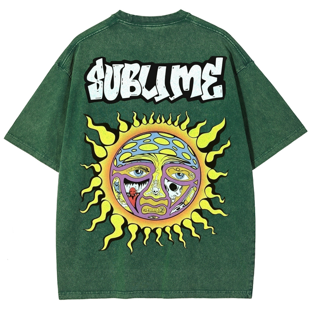 Retro Psychedelic Sun Washed T-Shirt