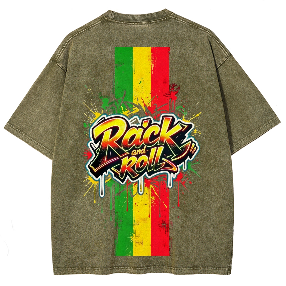 Rasta Rock N Roll Washed Tee