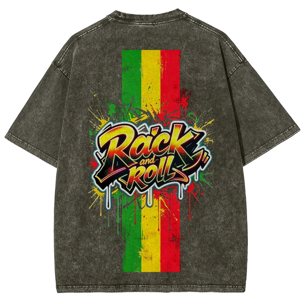 Rasta Rock N Roll Washed Tee