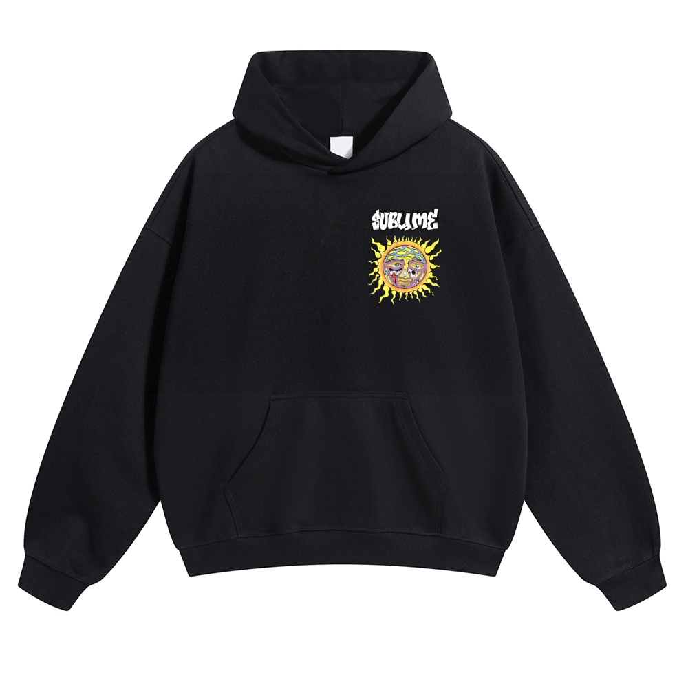 Big Psychedelic Sun Black Hoodie