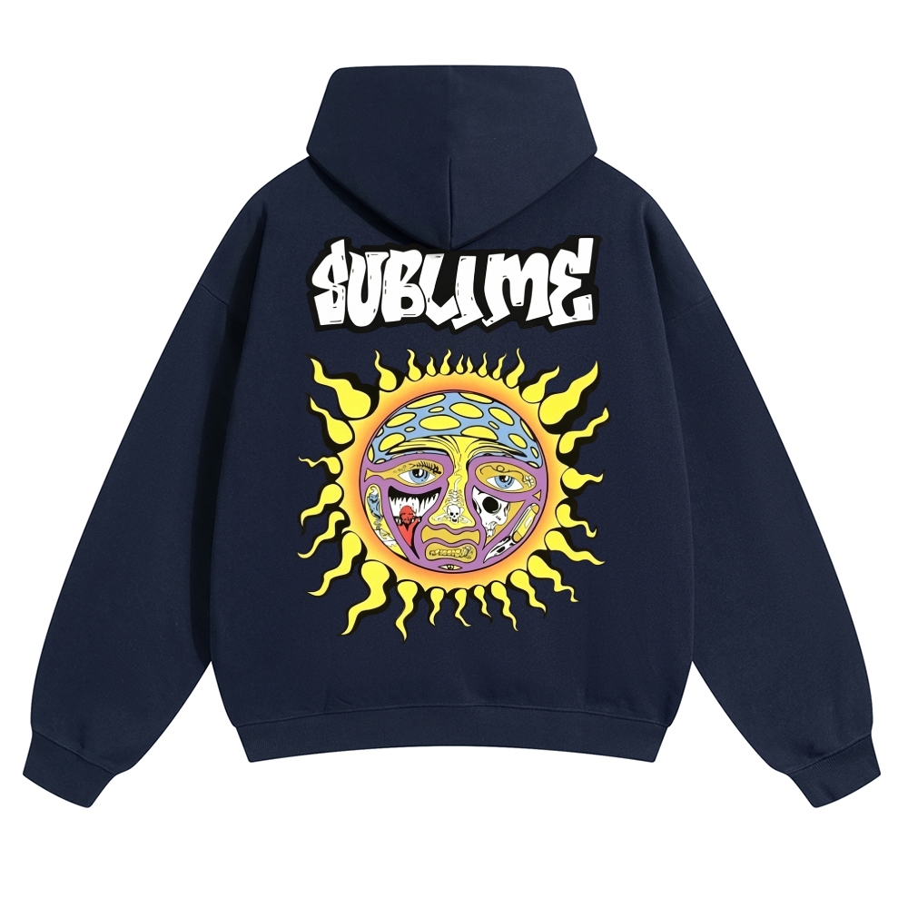 Big Psychedelic Sun Black Hoodie