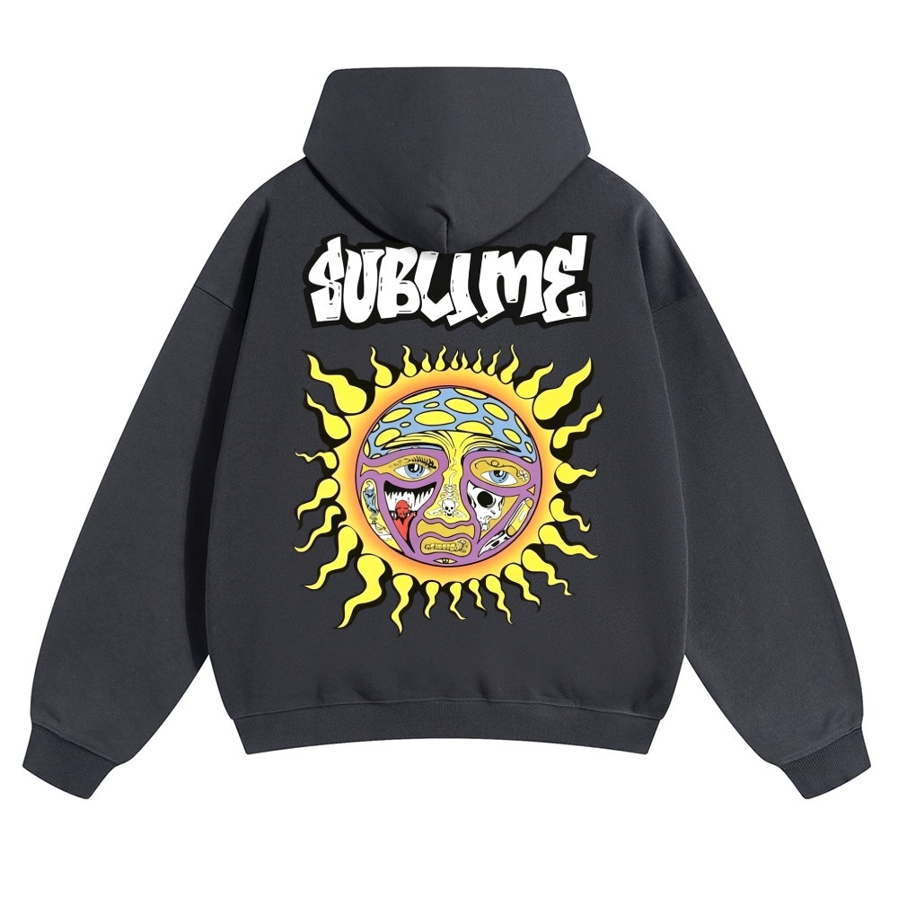 Big Psychedelic Sun Black Hoodie