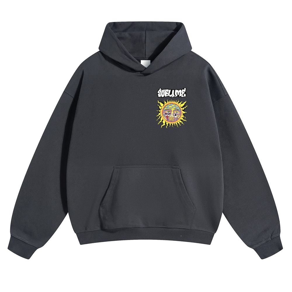 Big Psychedelic Sun Black Hoodie