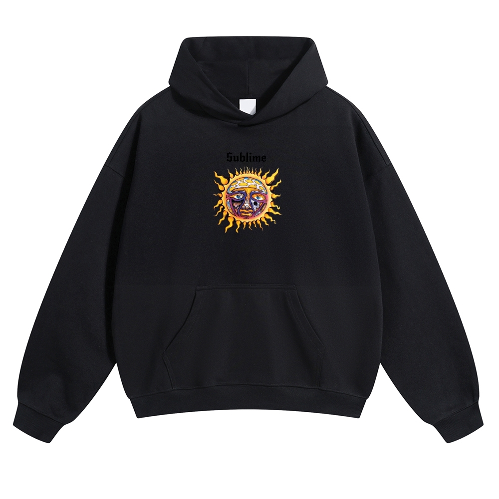 Vintage Sun Lyric Print Hoodie