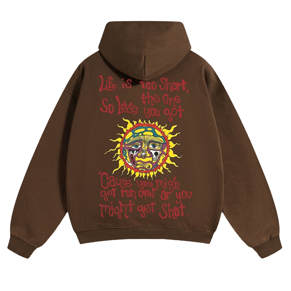 Vintage Sun Lyric Print Hoodie