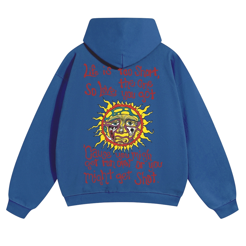 Vintage Sun Lyric Print Hoodie