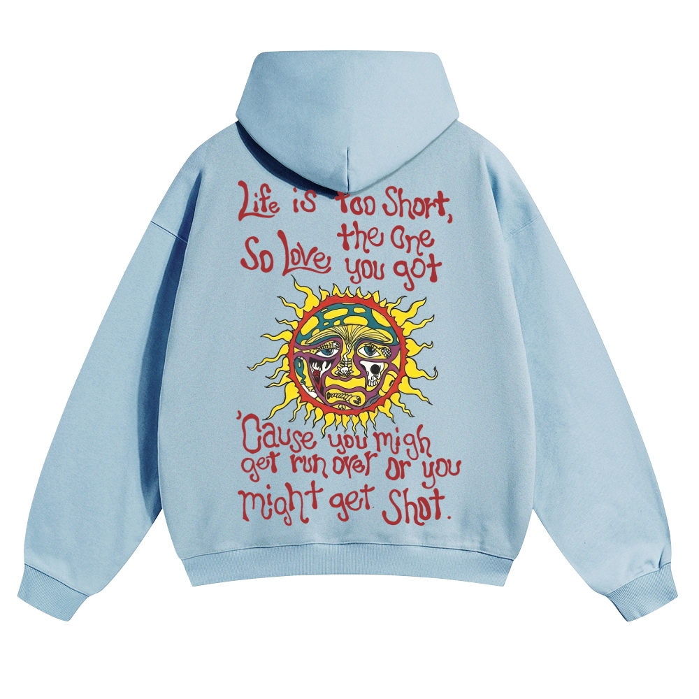 Vintage Sun Lyric Print Hoodie