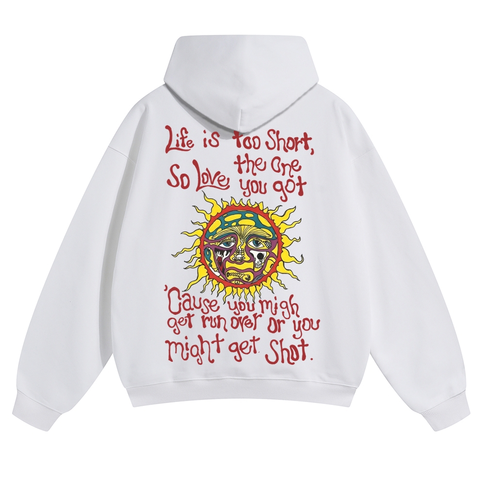 Vintage Sun Lyric Print Hoodie