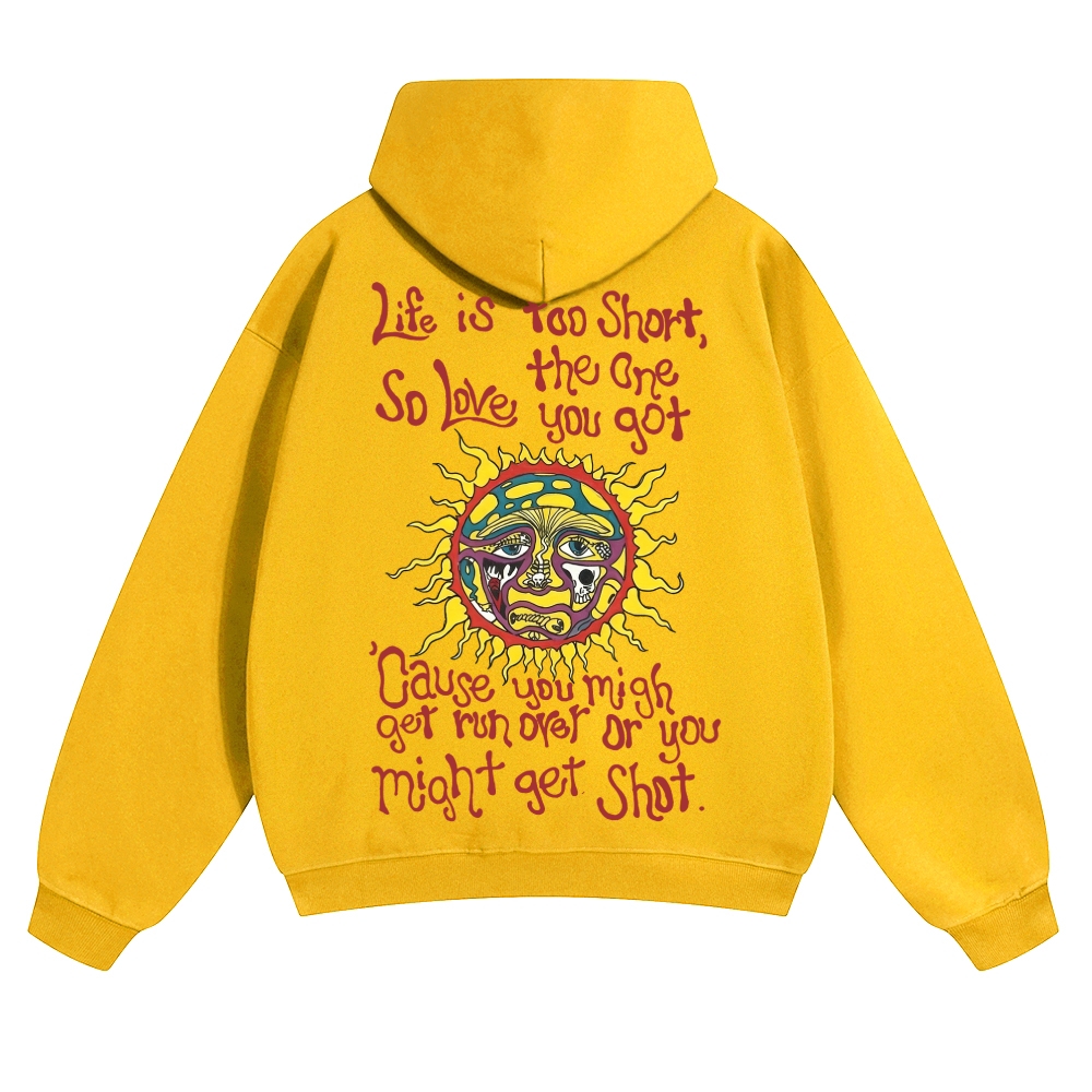 Vintage Sun Lyric Print Hoodie