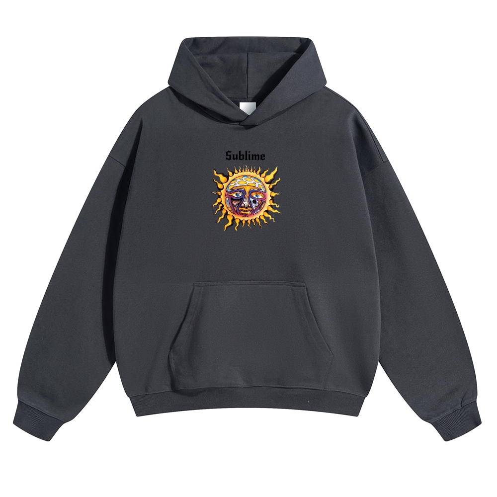 Vintage Sun Lyric Print Hoodie