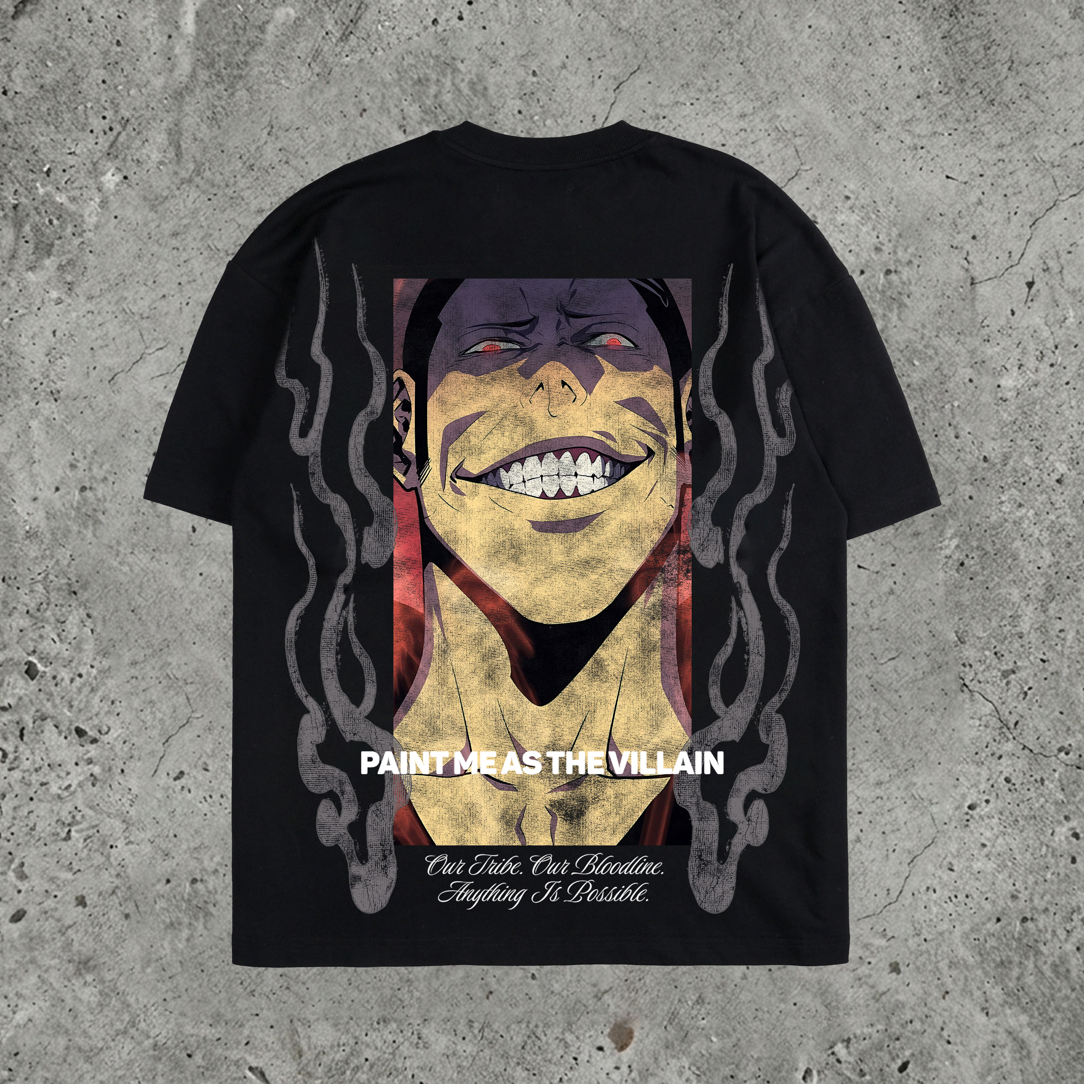 Brutal Strength Fighter Manga Back Print Pure Cotton  Oversized Tee