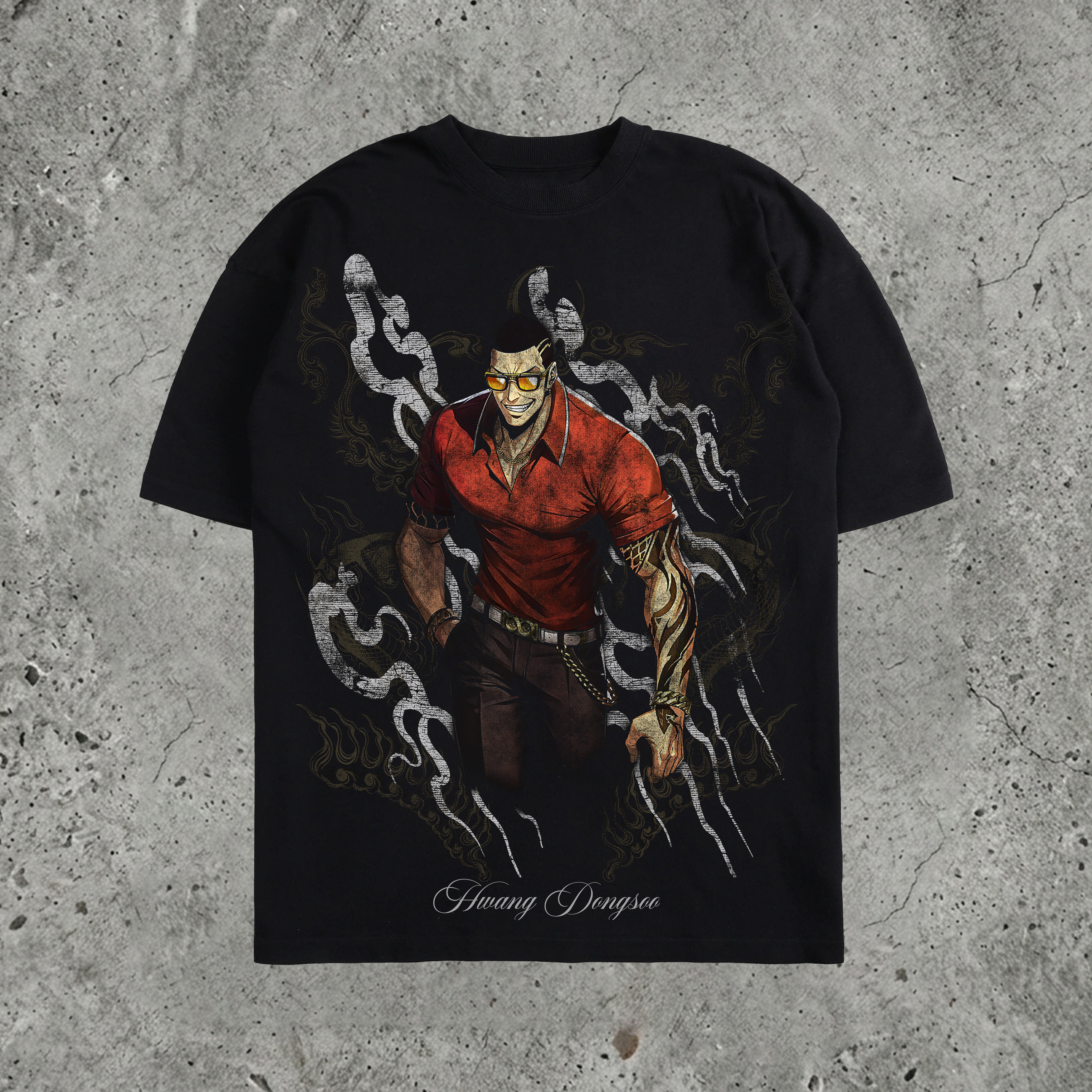 Brutal Strength Fighter Manga Back Print Pure Cotton  Oversized Tee