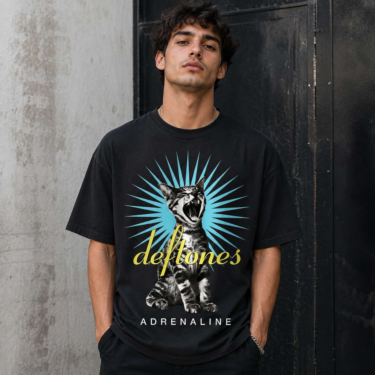 Deftones Adrenaline Cat Graphic Tee