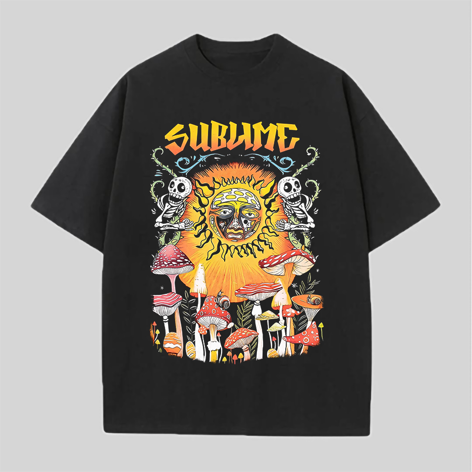 Sublime Psychedelic Mushroom Sun Skull Tee
