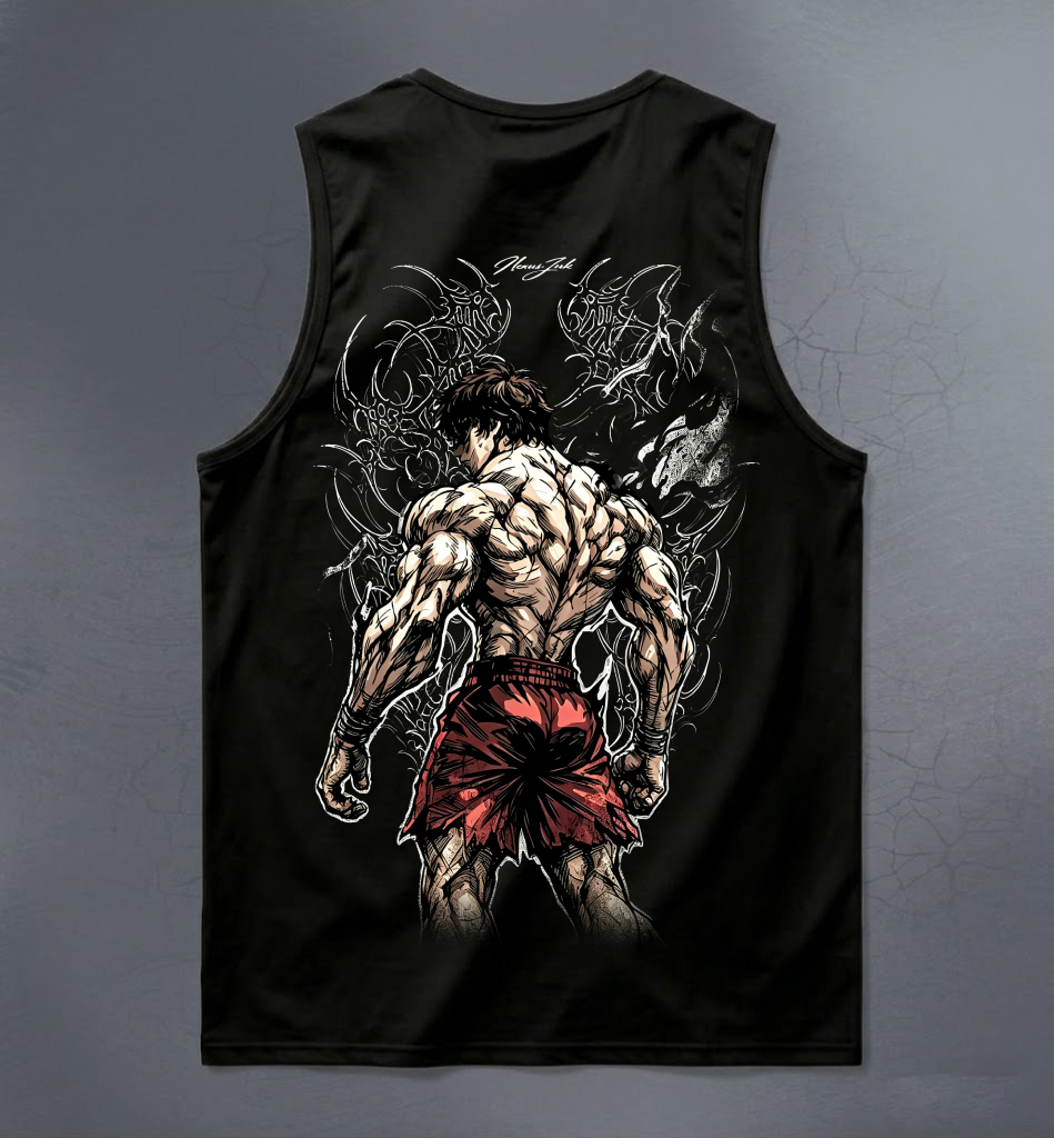 Baki Hanma Back Muscles Tribal Print Workout Tank Top