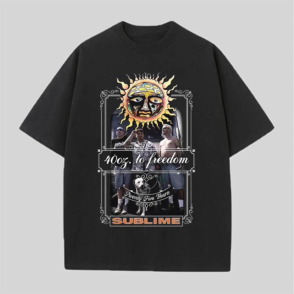 Sublime 40oz To Freedom Band Photo Sun Tee