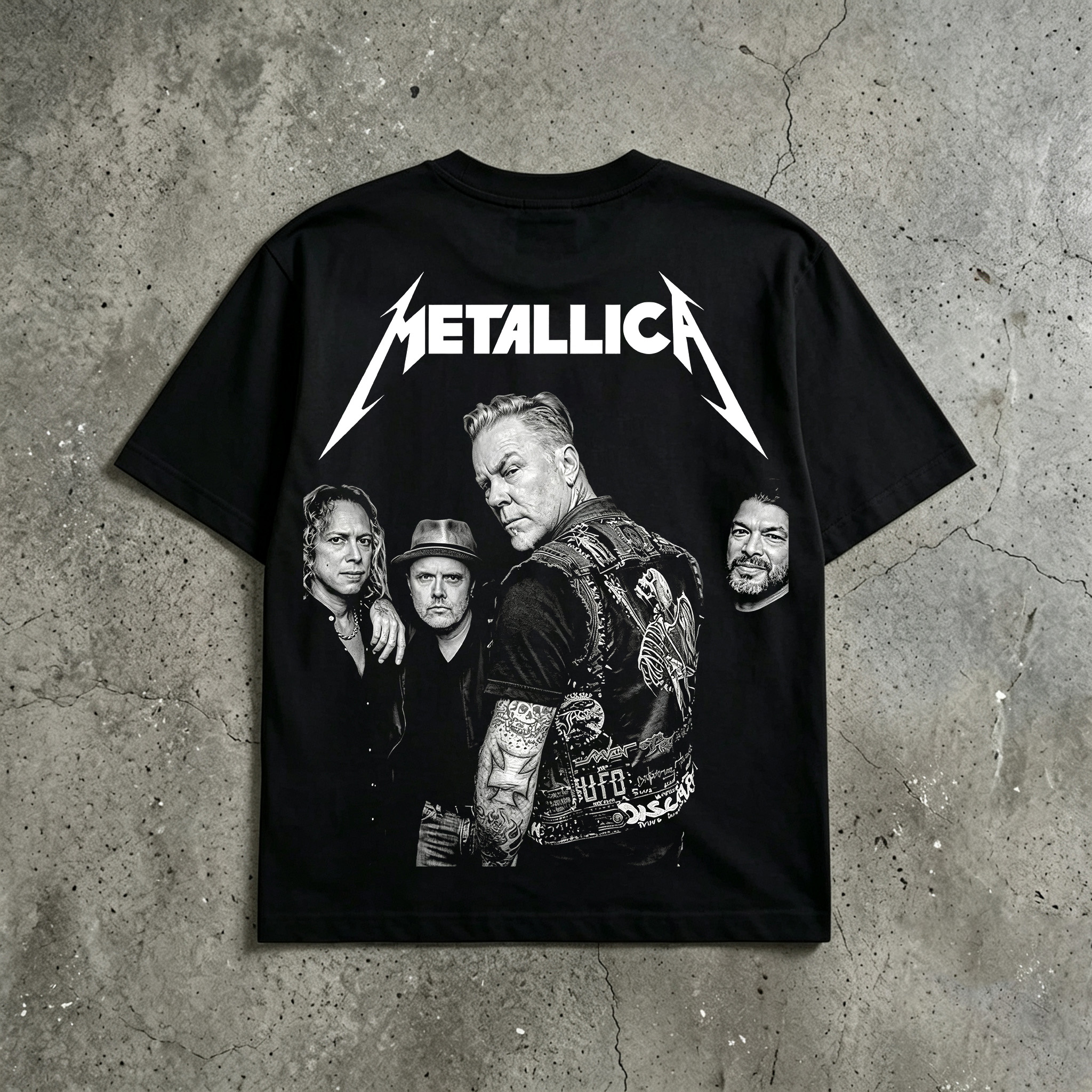 Metallica Band Member Portrait Vintage Tee