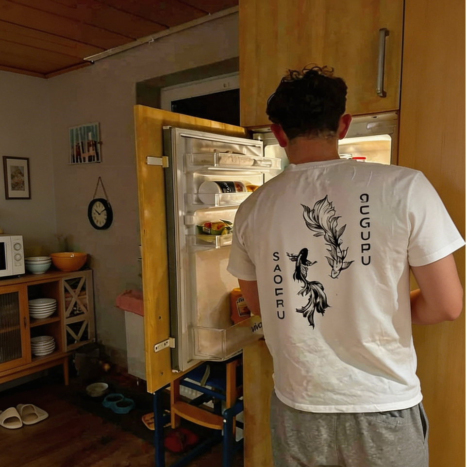 Ink Wash Koi Fish Premium Oversized Tee