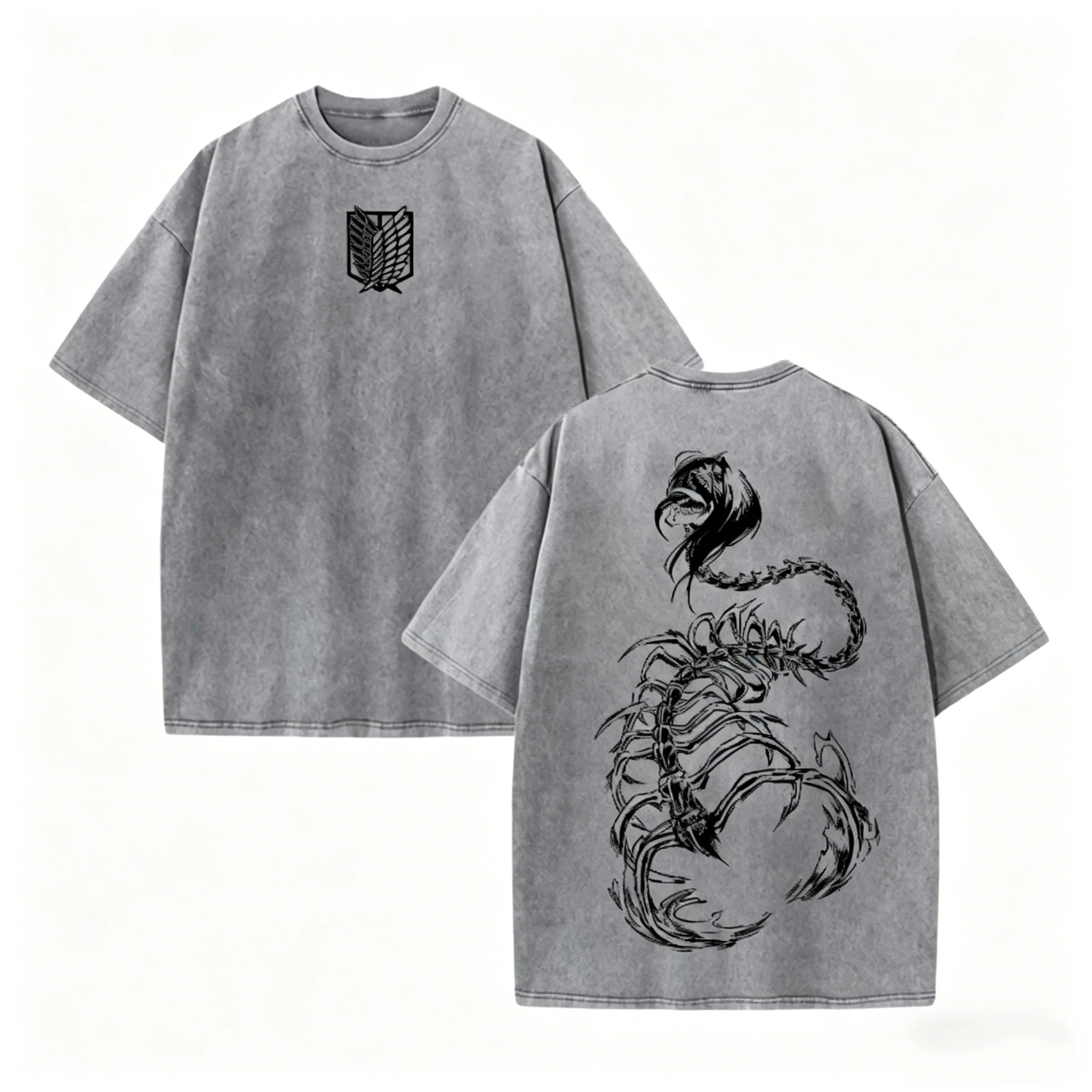 Attack On Titan Founding Titan Skeleton Vintage Washed T-Shirt