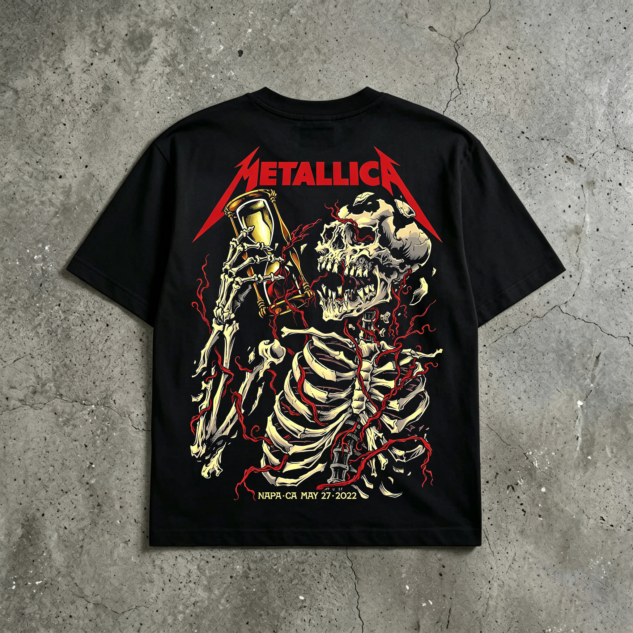 Metallica Hourglass Skeleton Concert Tee