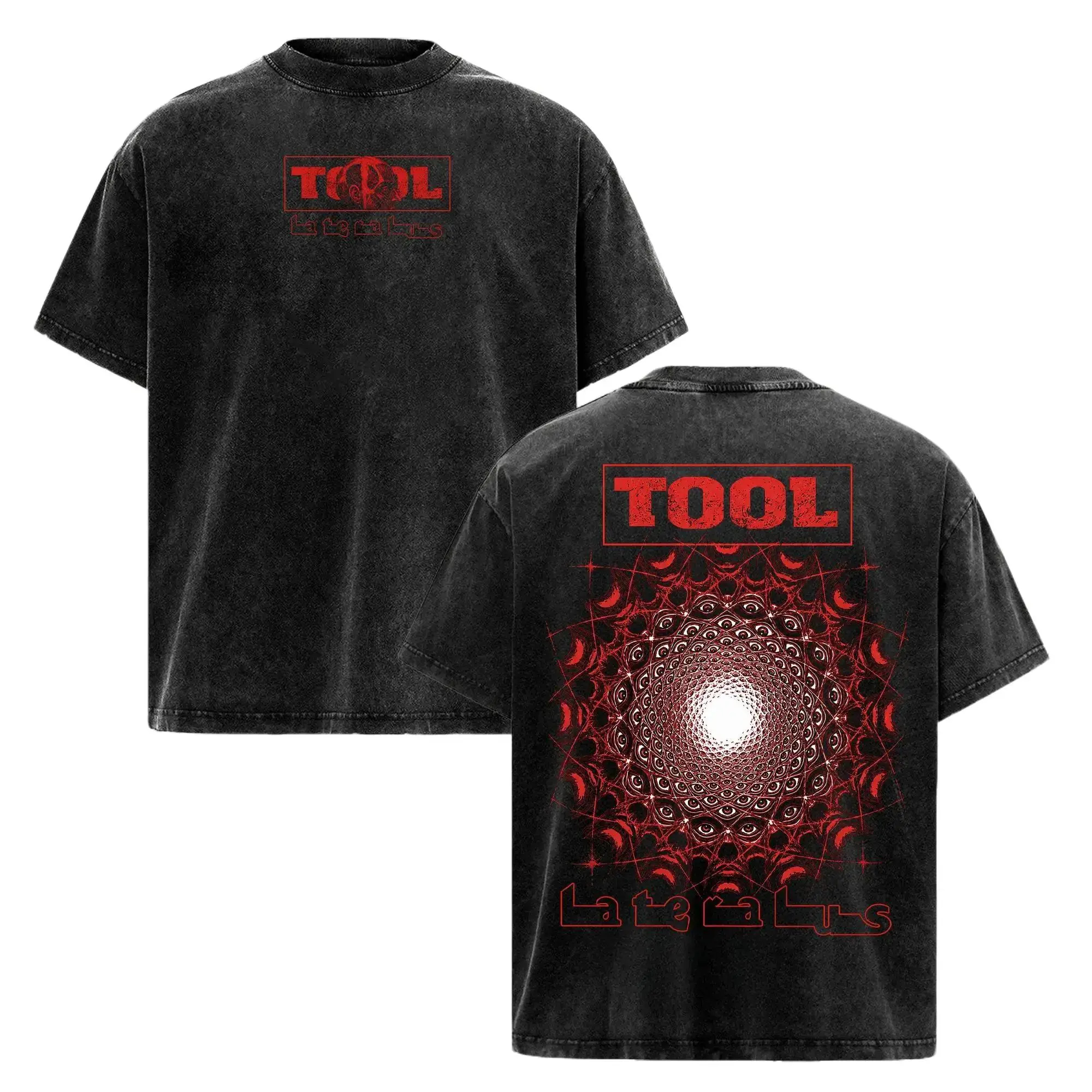 Vintage Red Kaleidoscope Mandala Acid Wash Street Tee